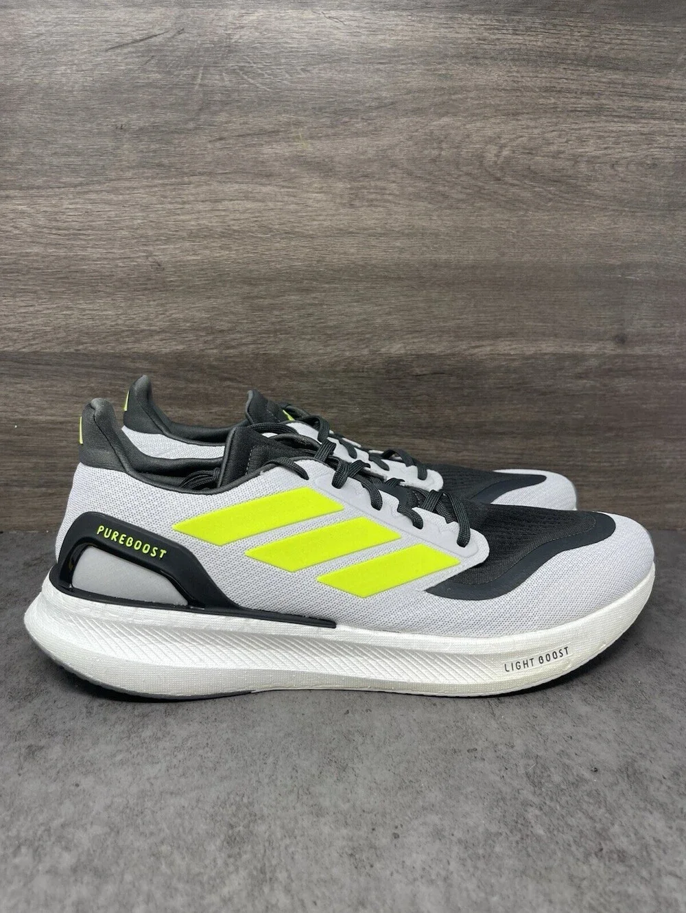 adidas Pureboost 5 Size 13 Mens Grey Lucid Lemon Light Boost Running IF9193